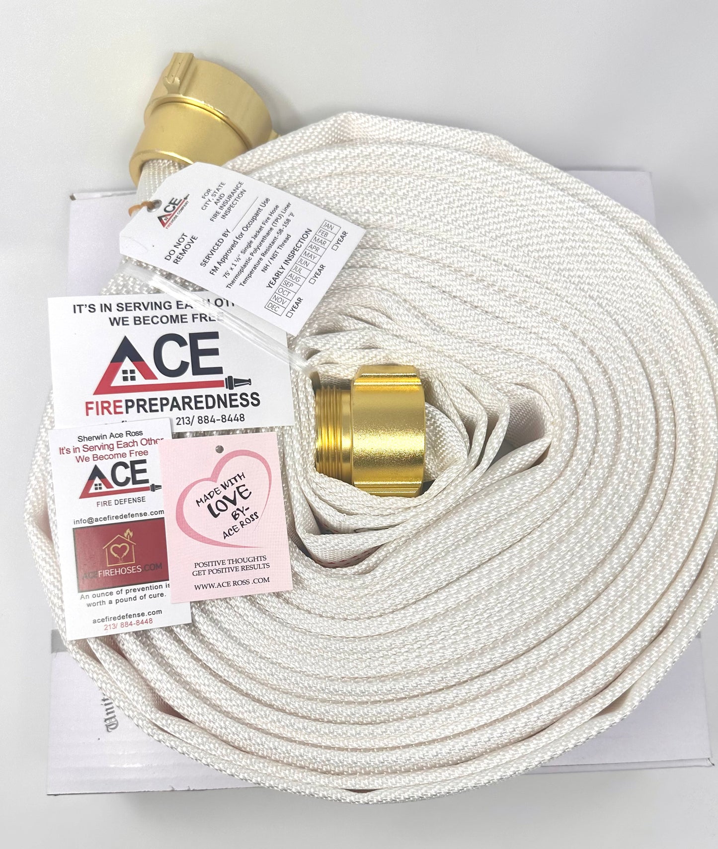 Back in Stock!  High Quality Fire Hose Home Defense Single Jacket 75' x 1.5" TPU Liner Fire Hose.