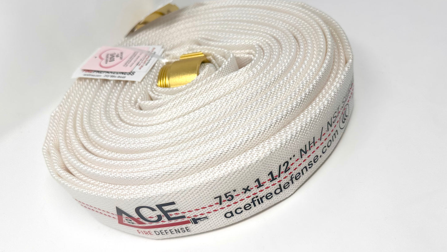 Back in Stock!  High Quality Fire Hose Home Defense Single Jacket 75' x 1.5" TPU Liner Fire Hose.