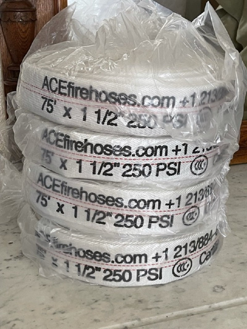 Fire-Safe Home Bundle (4- 75' x 1.5" hoses, 4 nozzles) including pool pump.