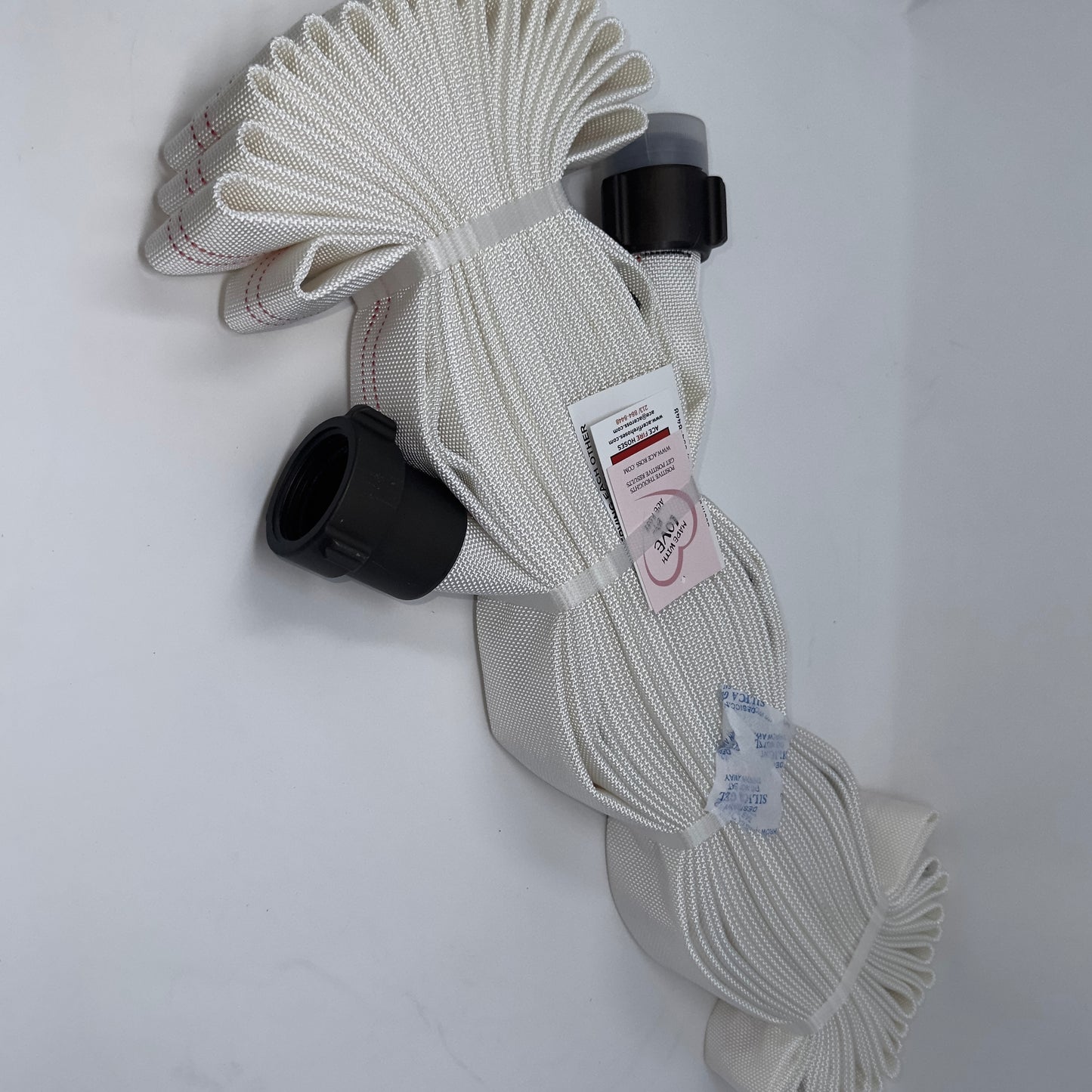 Fire Hose (4 pack), Folded, Pyro-Lite Aluminum Couplings, 75' x 1.5" TPU Lining (FM Approved)
