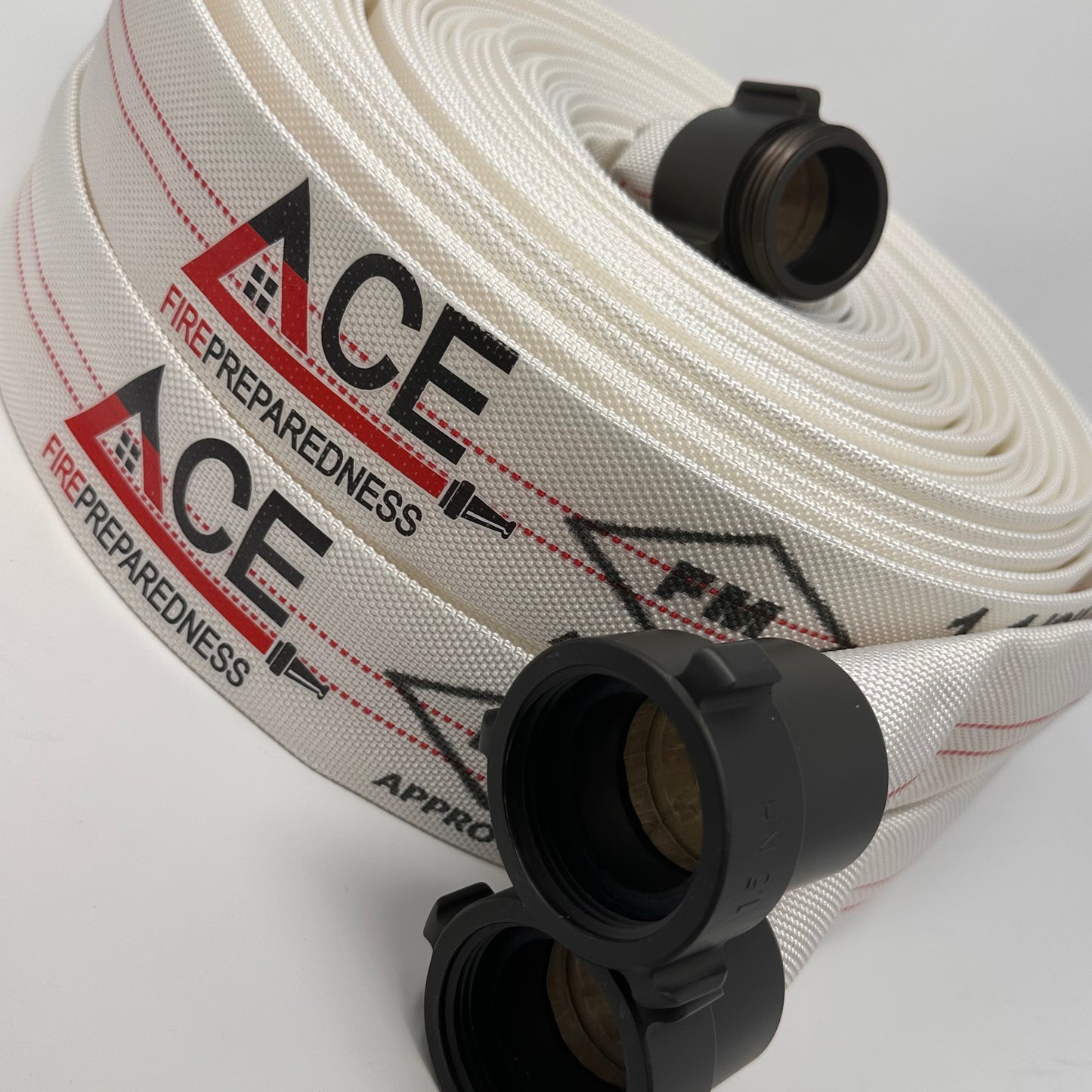 Fire Hose (2 pack), Coiled, Pyro-Lite Aluminum Couplings, TPU Lining