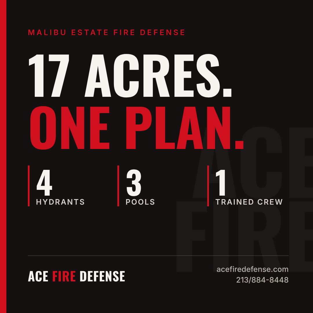 Ace Fire Defense Malibu estate case study: 4 hydrants, 3 pools, 1 trained crew