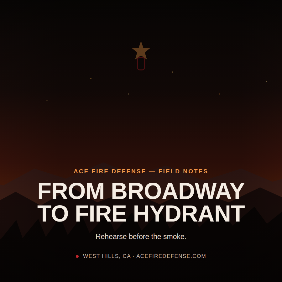 From Broadway Tour to Fire Hydrant: Rehearse Before the Smoke