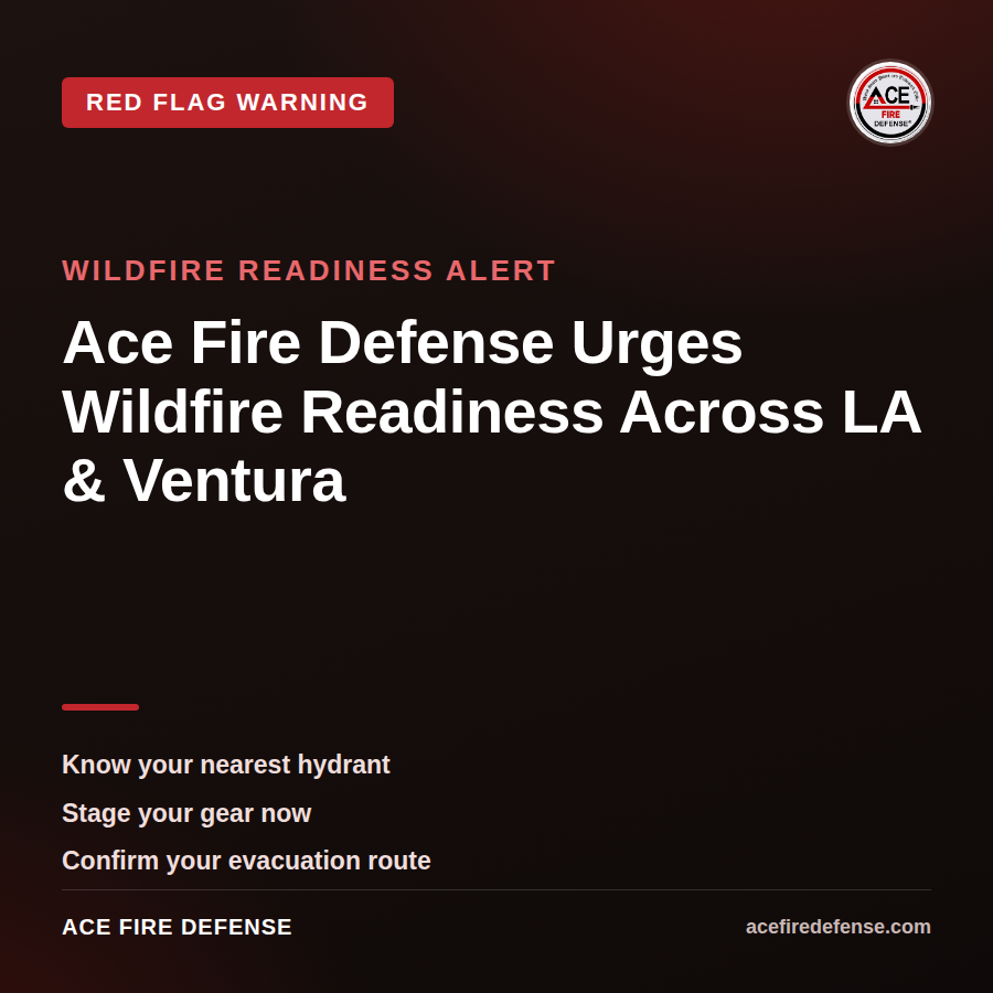 Ace Fire Defense Urges Wildfire Readiness Across LA and Ventura Counties, Launches New Backwash Hose Kit