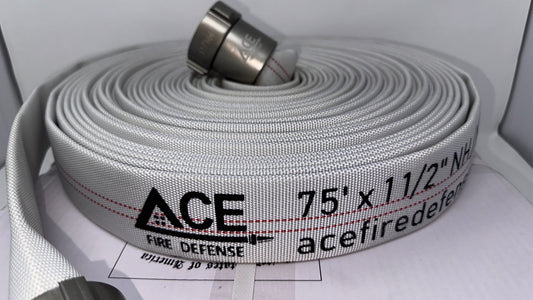 🔥 Ace Fire Defense BMF XL.01 Heavy Fire Hose – 75' x 1.5" | NFPA 1962 Compliant | Ultra-Durable Wildfire Defense Hose 600 psi