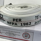 BMF 75’ x 1.5”Fire Hose PER NAFTA 1962. Heavy weight 12 pounds compared to 8 pounds.