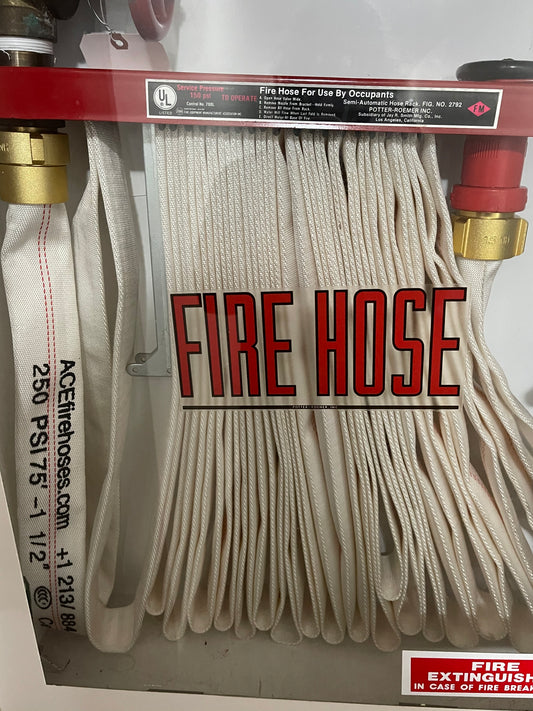 SALE - High Quality Home Defense Fire Hose 75' x 1.5" (4 pack), Folded, Pyro-lite Aluminum Couplings, TPU Lining FM Approved