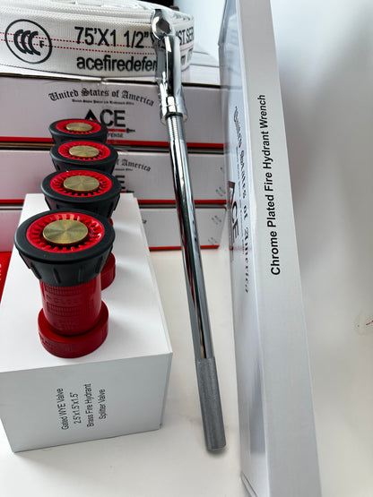 the 4pack bundle in which 4 fire hose, 4 nozzle, wrench with box