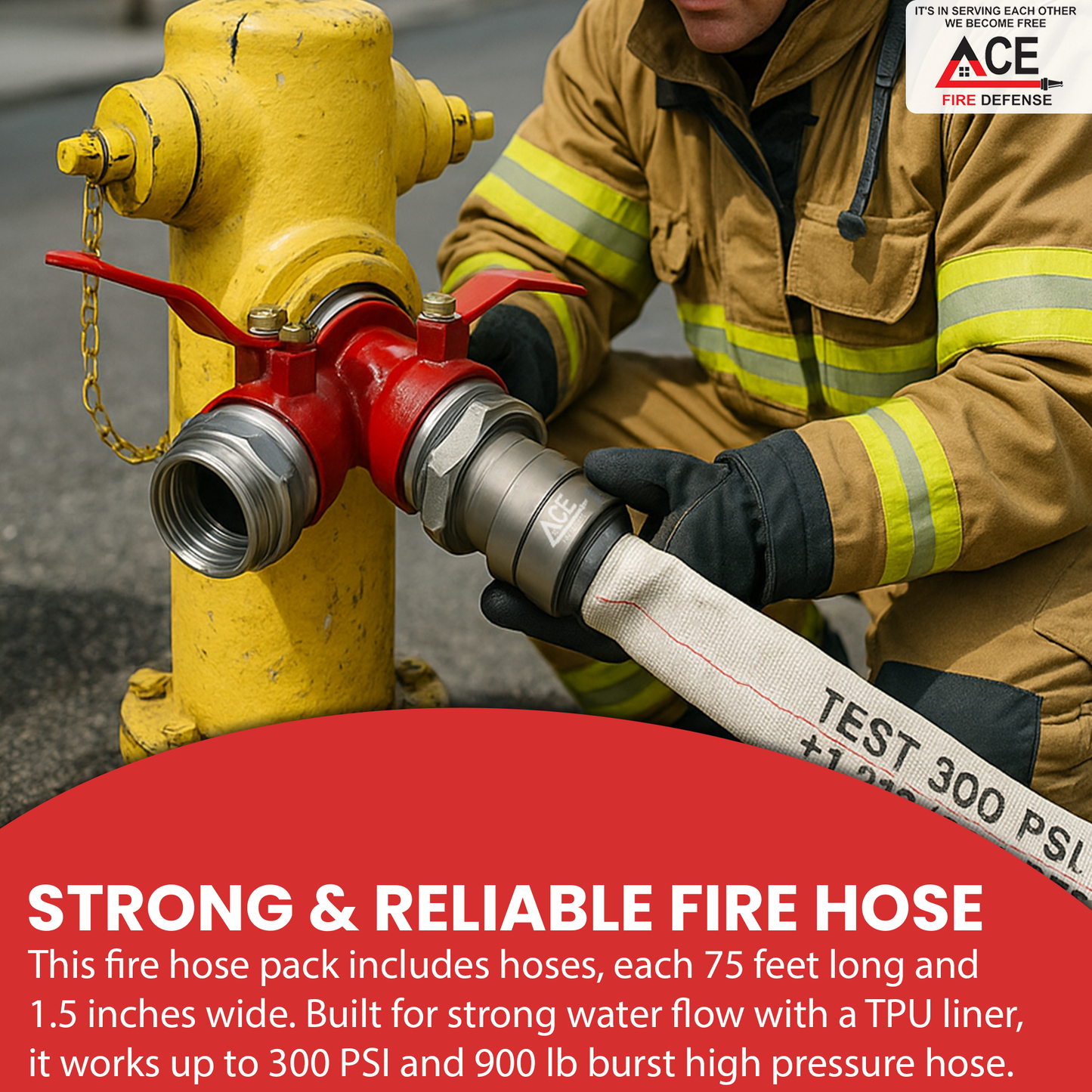 Ace Fire Defense – Brass Gated WYE Hydrant Splitter Valve | 2.5" x 1.5" HN-NST Thread