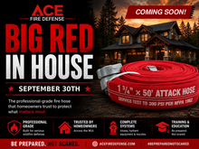 Ace Fire Defense "Big Red" Premium 1¾" Attack Fire Hose – 50', TPU/Nitrile Lined, 1.5" NH/NST Couplings