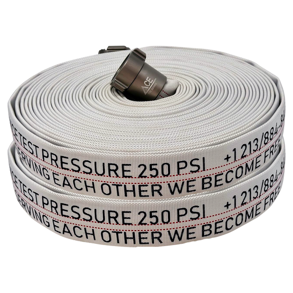 Roll of gray fabric with text and a brand logo on a white background
