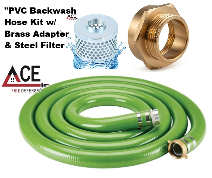 "PVC Backwash Hose Kit w/ Brass Adapter & Steel Filter