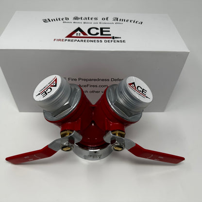 2.5" x 1.5" Brass Wye fitting Fire Hydrant Splitter Gated Valve with box