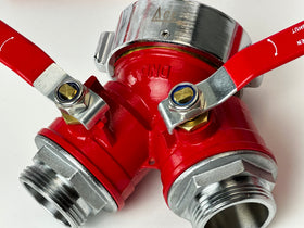 Ace Fire Defense Brass Gated WYE Fire Hydrant Hose Splitter Valve