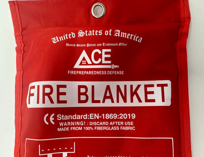 Fire Blanket Home Fire Defense, Auto, Camping  40” x 40” 3- Pack Fiber Glass in Carry Case