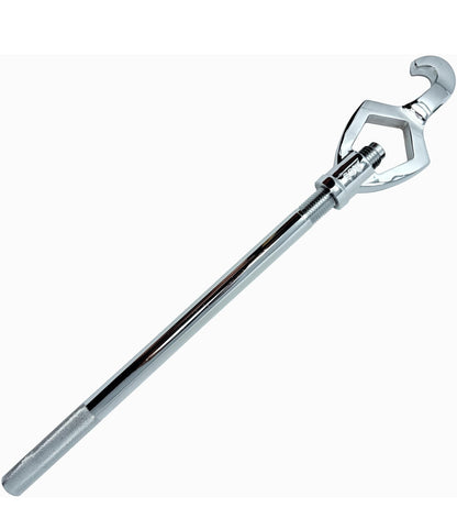 Chrome monkey wrench on a white background