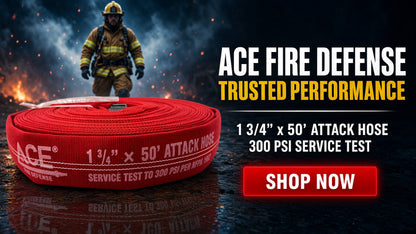 Premium 1¾" Attack Fire Hose – 50' with TPU/Nitrile Lining & 1½" Aluminum NH/NST Couplings