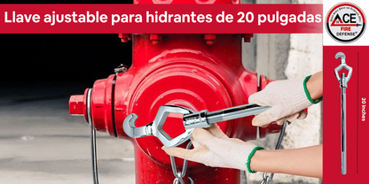 Llave para boca de incendio de acero sólido galvanizado BMF de 20", mango dentado, extra pesada, 4,2 libras.