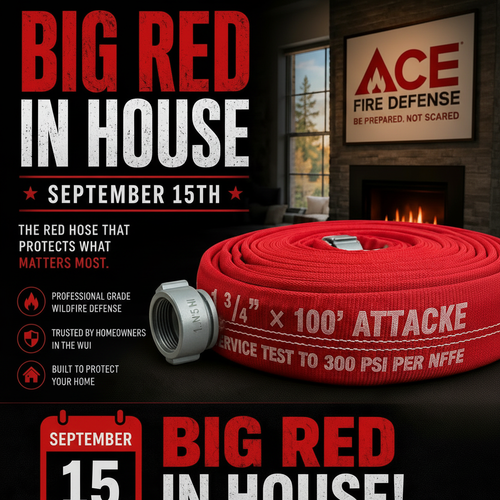 Premium 1¾" Attack  Fire Hose – 100' with TPU/Nitrile Lining , 1½" Aluminum NH/NST Couplings