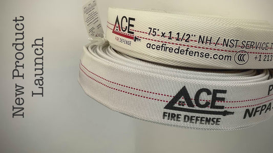 Introducing the BMF XL.01 Heavy Fire Hose 75’ x 1.5” : designed and manufactured by Ace Fire Defense.