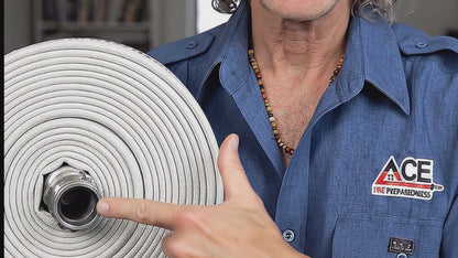 Fire Hose 75’ x1.5” (1 pack), Folded, Hard-Coat Anodized Aluminum Couplings, TPU Lining (FM Approved)