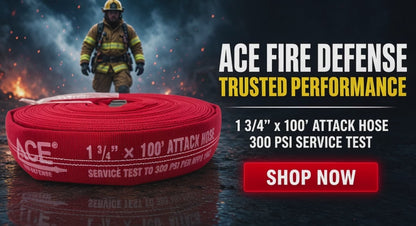 Premium 1¾" Attack  Fire Hose – 100' with TPU/Nitrile Lining , 1½" Aluminum NH/NST Couplings