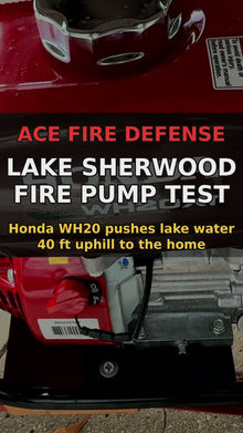 Lake Sherwood fire pump test: Honda WH20 pushes lake water 40 ft uphill – Ace Fire Defense