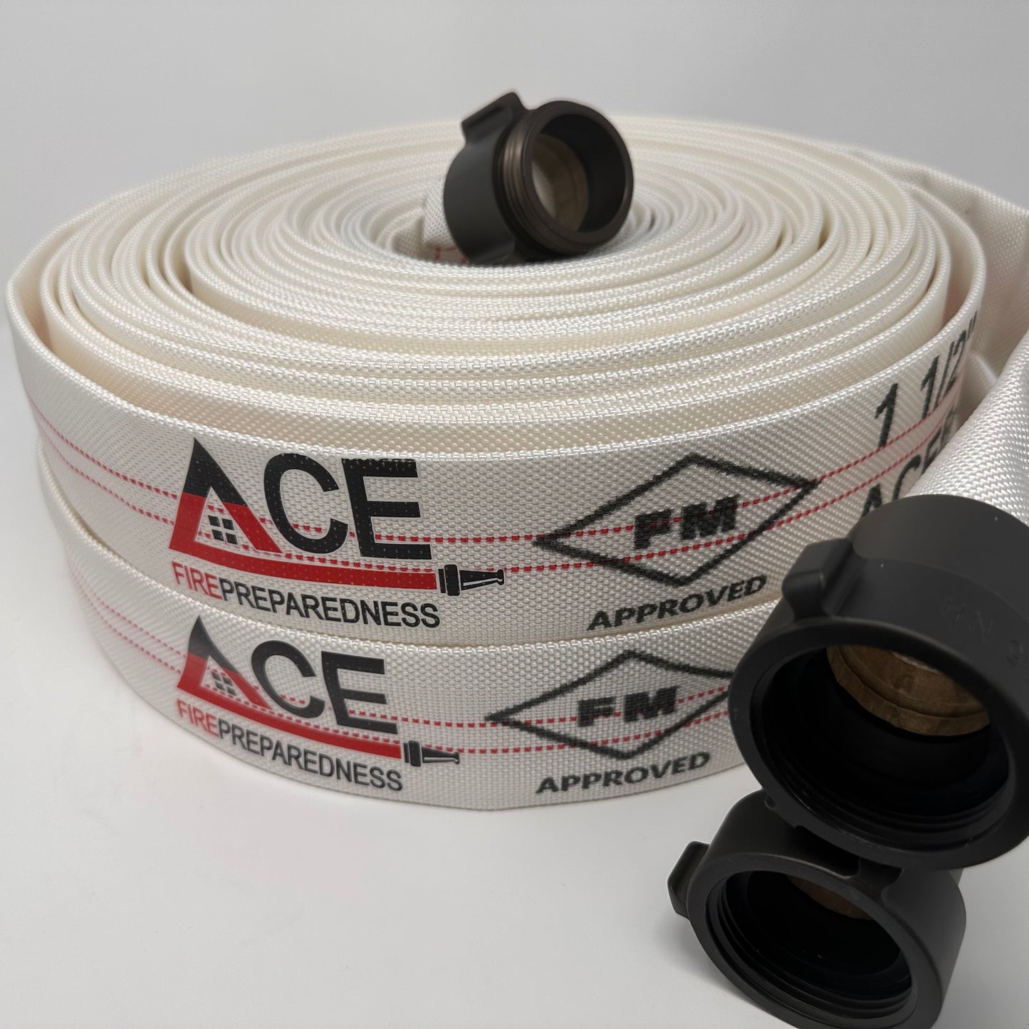 Fire Hose (2 pack), Coiled, Pyro-Lite Aluminum Couplings, TPU Lining