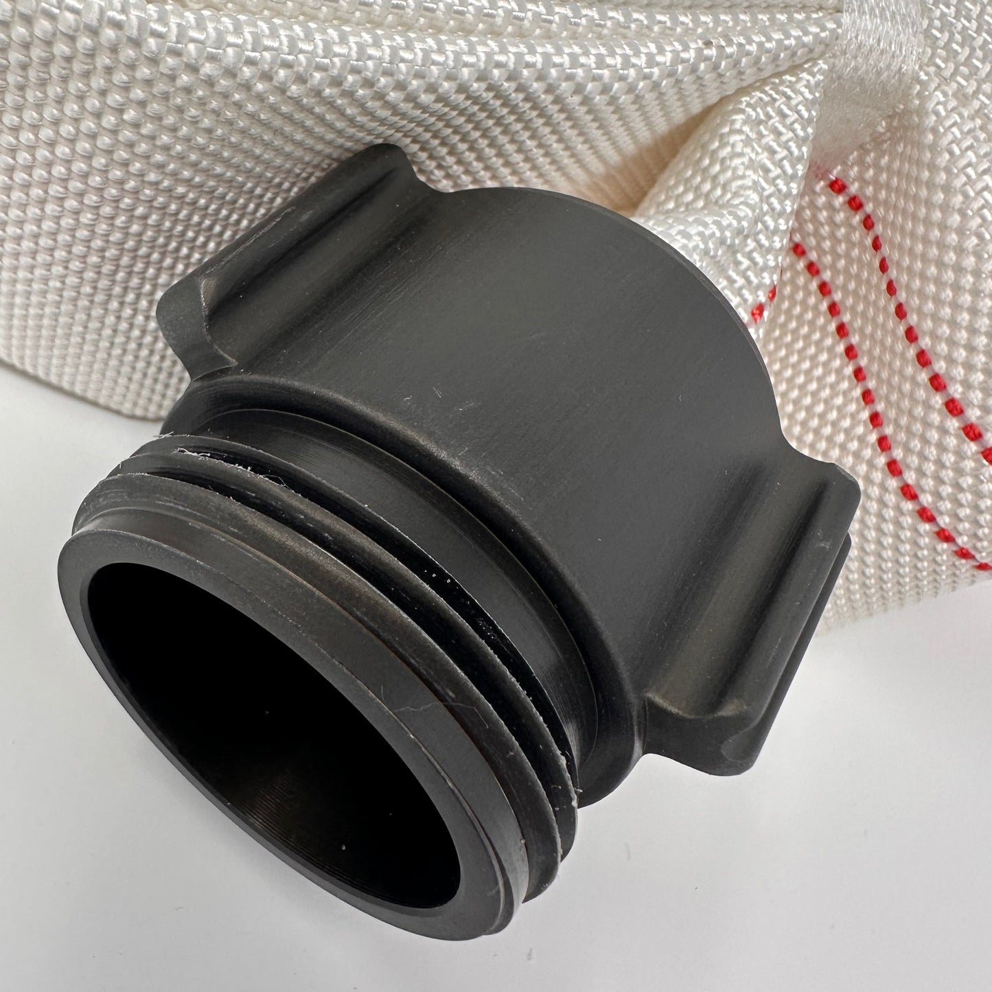 FM approved fire hose tpu liner 1.5" x 75' coiled fire defense hose hardcoat aluminum couplings (2 pack)