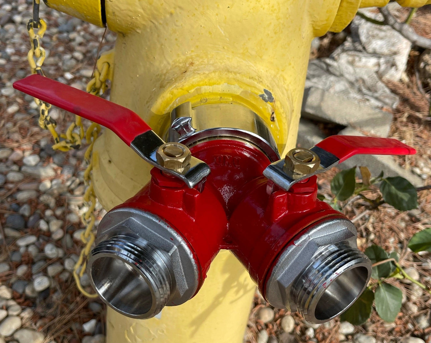 Gated WYE Valve for Fire Hydrants Fire Hose Splitter Brass 2.5" x 1.5"x 1.5"