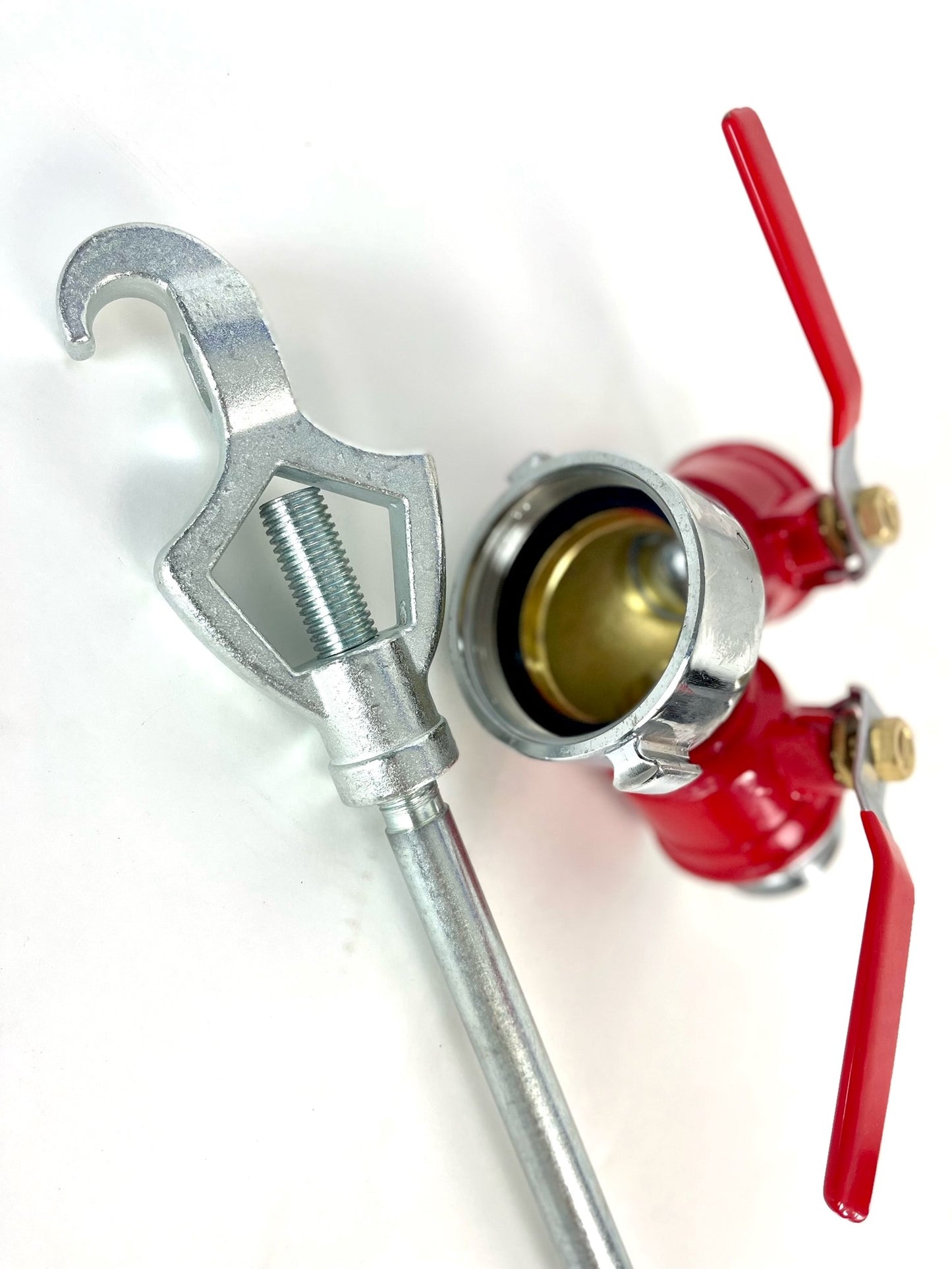 Fire Safe Home (2 pack 75' fire hoses) with Brass Fire Hydrant Connector Valve, Hydrant Wrench and 2 nozzles.