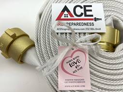 Fire Cabinet Hose 75’ x 1.5”  (2 pack), Folded, NH Brass Couplings, TPU Lining, FM Approved for occupant use.