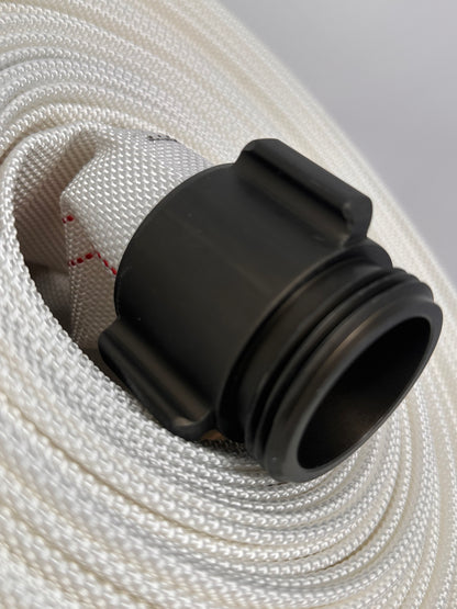 Fire Hose 75' x 1.5", NH Pyro-Lite Aluminum Couplings, 75' x 1.5" TPU Lining, FM Approved.