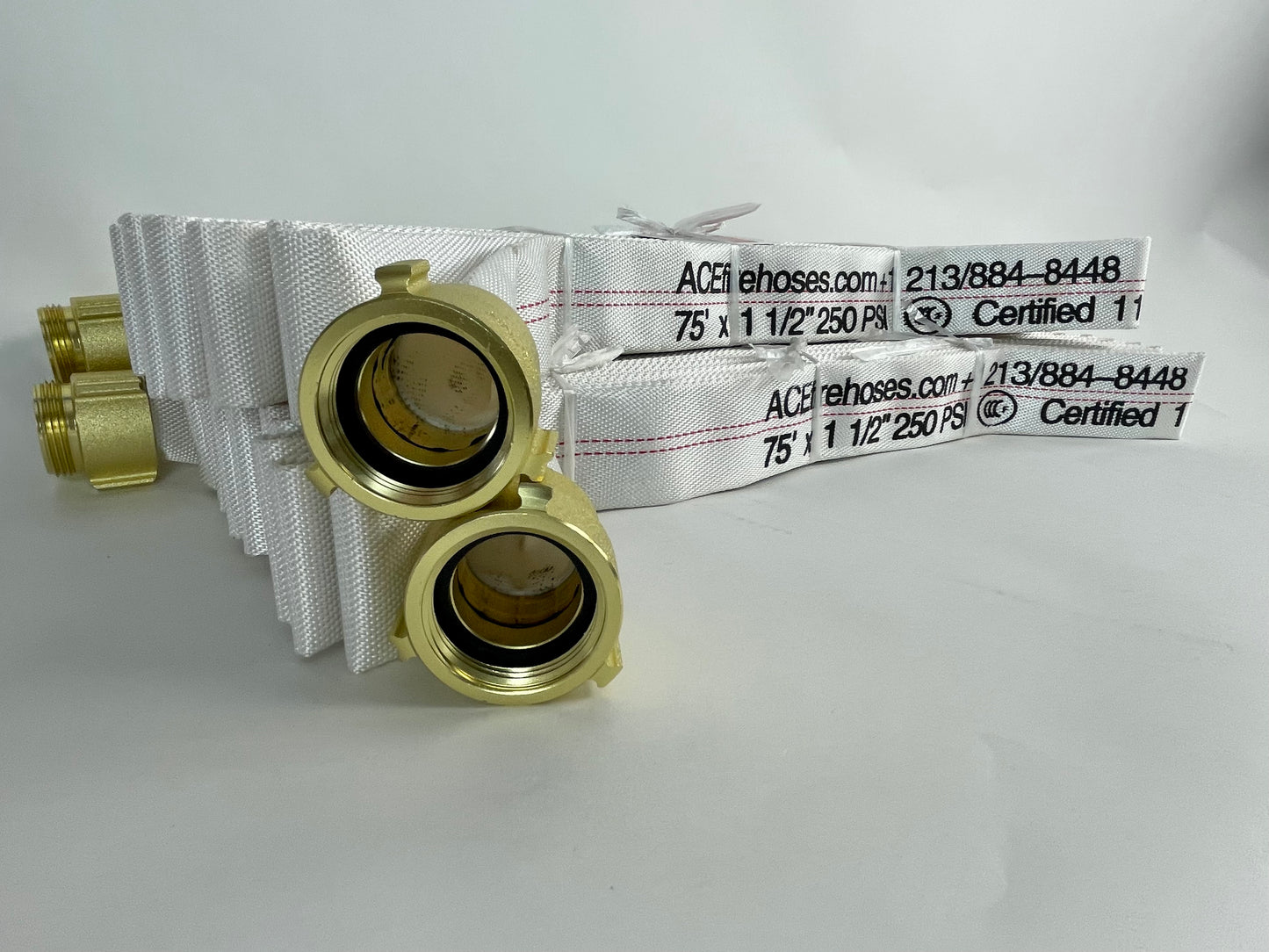 Close out SALE - Fire Hose (1 pack), Folded, Brass Plated Couplings, PU Lining.