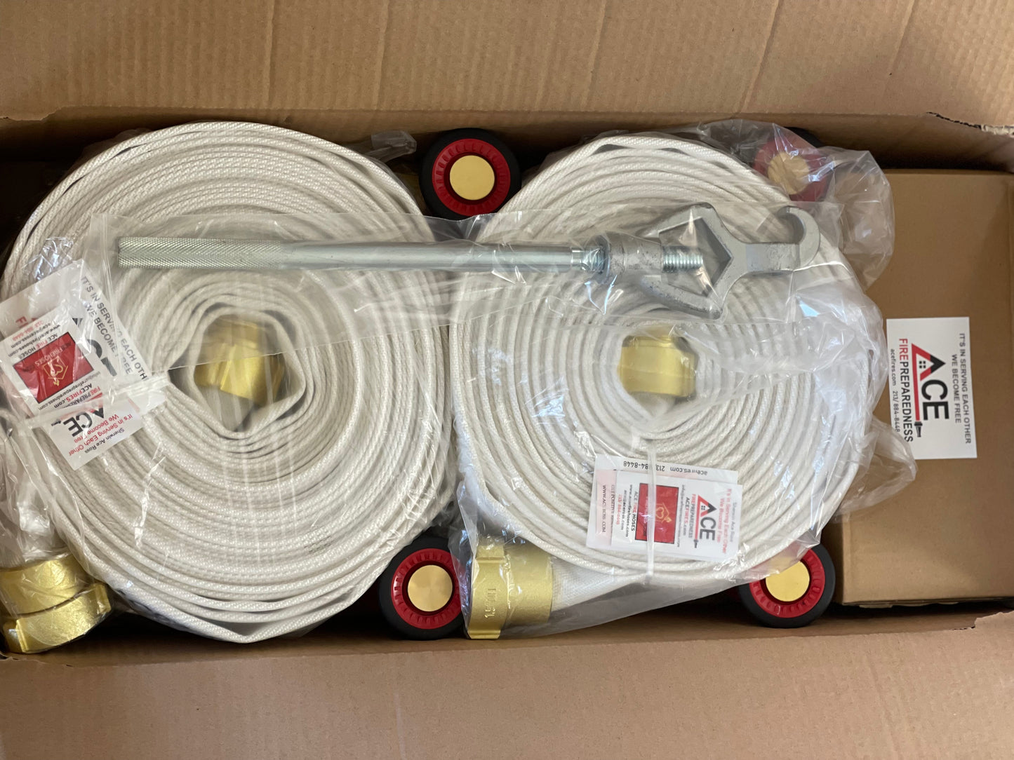 Fire-Safe Home Bundle (4- 75' x 1.5" hoses, 4 nozzles) including pool pump.